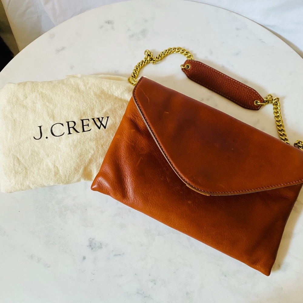 J. Crew. Leather clutch